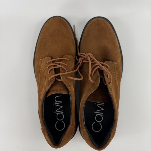 New Calvin Klein Men\'s Gleyber Silky Suede Russet Lace Up Casual Shoes Size 11 main image 7